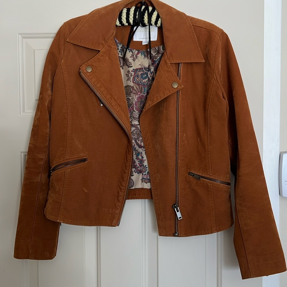 Suede like moto jacket
